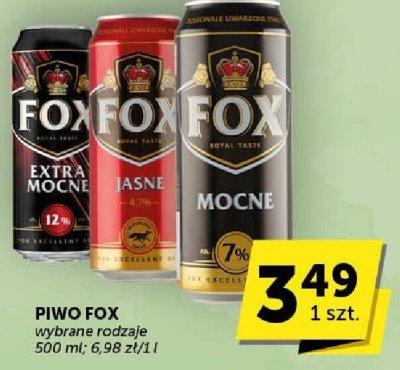 Piwo Fox wybrane rodzaje promocja w Euro Sklep