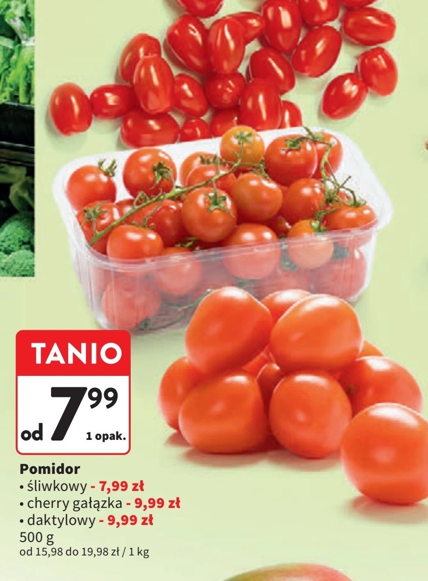 Pomidory cherry gałązka promocja w Intermarche