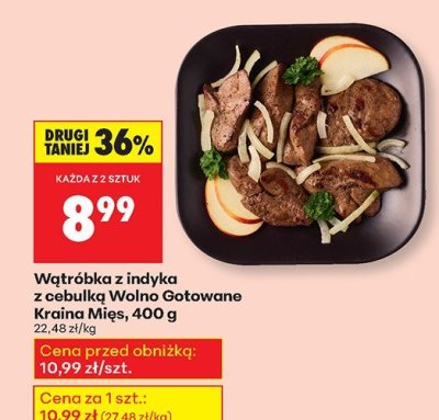Wątróbka z indyka z cebulką Wolno Gotowane Kraina Mięs, 400 g promocja w Biedronka