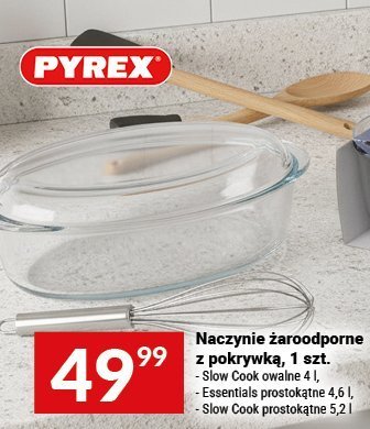 Naczynia żaroodporne z pokrywką Pyrex, 1 szt. Slow Cook owalne 4 l, Essentials prostokątne 6,6 l, Slow Cook prostokątne 5,2 l promocja w Twój Market