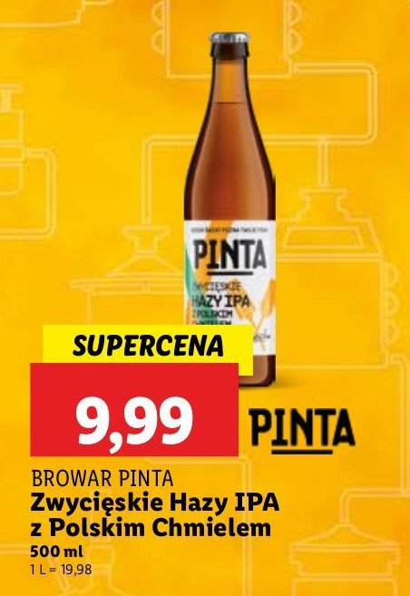 Piwo hazy ipa z polskim chmielem Pinta zwycięskie promocja w Lidl