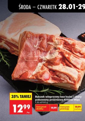 Boczek wieprzowy bez kości i skóry promocja w Biedronka