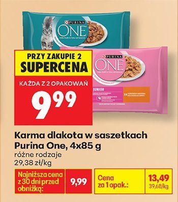Karma dla kota w saszetkach Purina One, 4x85 g promocja w Biedronka