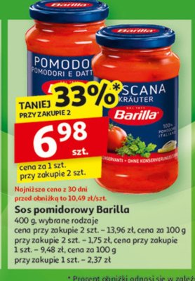 Sos pomodori Barilla promocja