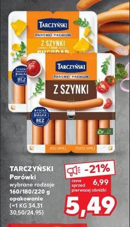 Parówki z szynki z serem cheddar Tarczyński promocja
