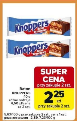 Baton KNOPPERS 40 g promocja w Carrefour Express