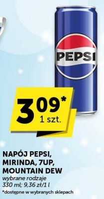 Napój Pepsi, Mirinda, 7up, Mountain Dew wybrane rodzaje promocja w Groszek
