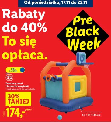 Dmuchany zamek z koszem do koszykówki Playtive promocja w Lidl