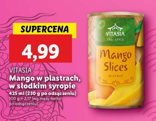Mango w plastrach Vitasia promocja w Lidl