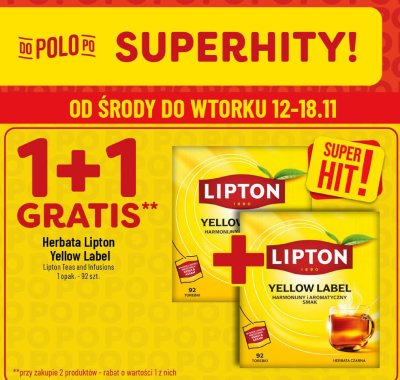 Herbata Lipton Yellow Label 1 opak. 92 szt. promocja w POLOmarket