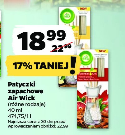 Patyczki zapachowe bia艂e kwiaty Air wick essential oils promocja