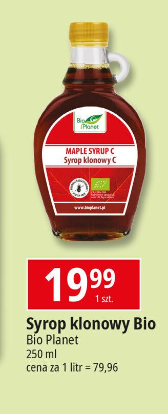 Syrop klonowy bio Bio planet promocja