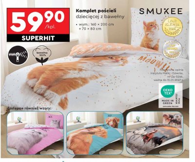 Komplet po艣cieli dzieci臋cej dwustronnej 160 x 200 cm + 70 x 80 cm Smukee promocja
