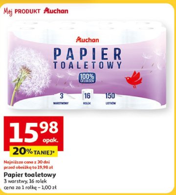 Papier toaletowy biały Auchan promocja