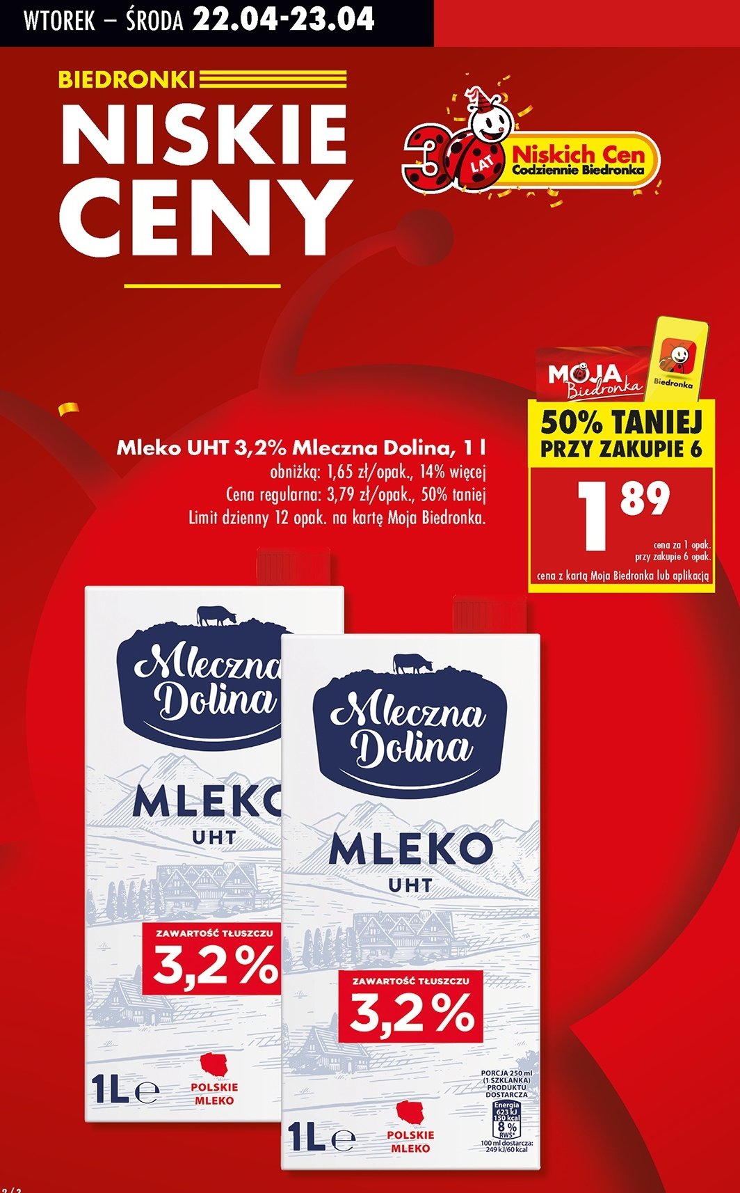Mleko 3.2% Mleczna dolina promocja