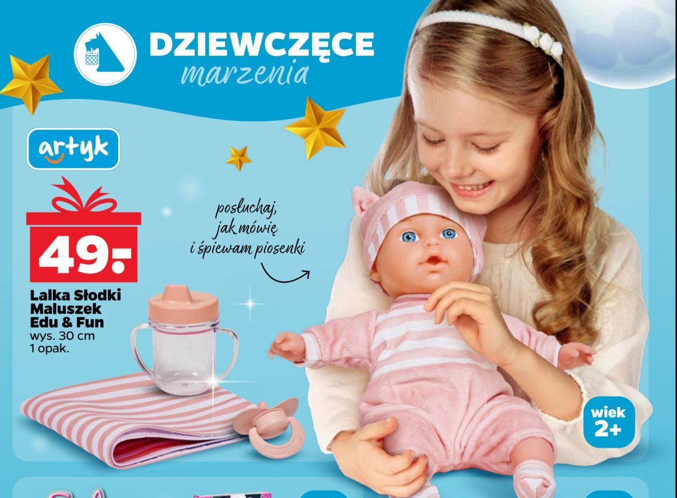 Lalka słodki maluszek 30 cm Edu & fun promocja w Netto