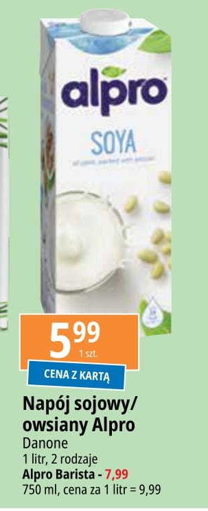 Napój owsiany naturalny Alpro soya promocja