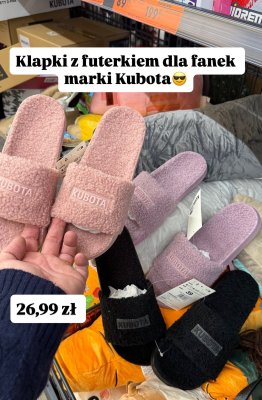 Klapki z futerkiem Kubota  promocja w Biedronka