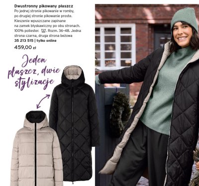 Płaszcz dwustronny pikowany promocja w Tchibo