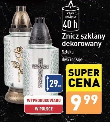 Znicz szklany 40 h promocja w Aldi