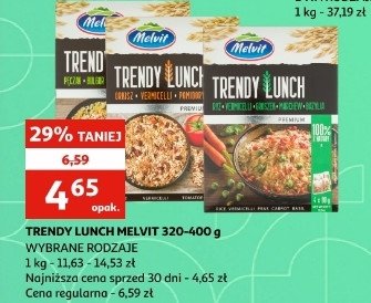 Mieszanka ryż + vermicelli + groszek + marchew + bazylia Melvit trendy lunch promocja