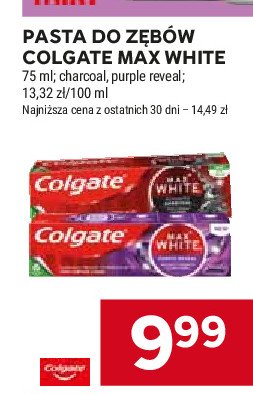 Pasta do zębów purple reveal Colgate max white promocja w Stokrotka