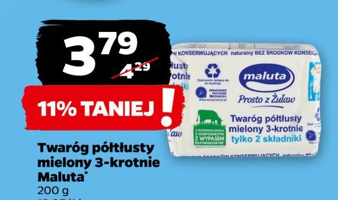 Twaróg półtłusty mielony Maluta promocja