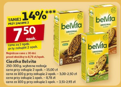 Ciastka Belvita 250-300 g wybrane rodzaje promocja w Auchan