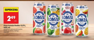 Piwo Łomża Radler 0,0% jabłko & wiśnia promocja w Biedronka