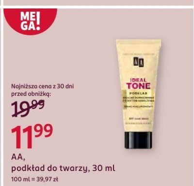Podkład AA do twarzy, 30 ml promocja w Rossmann