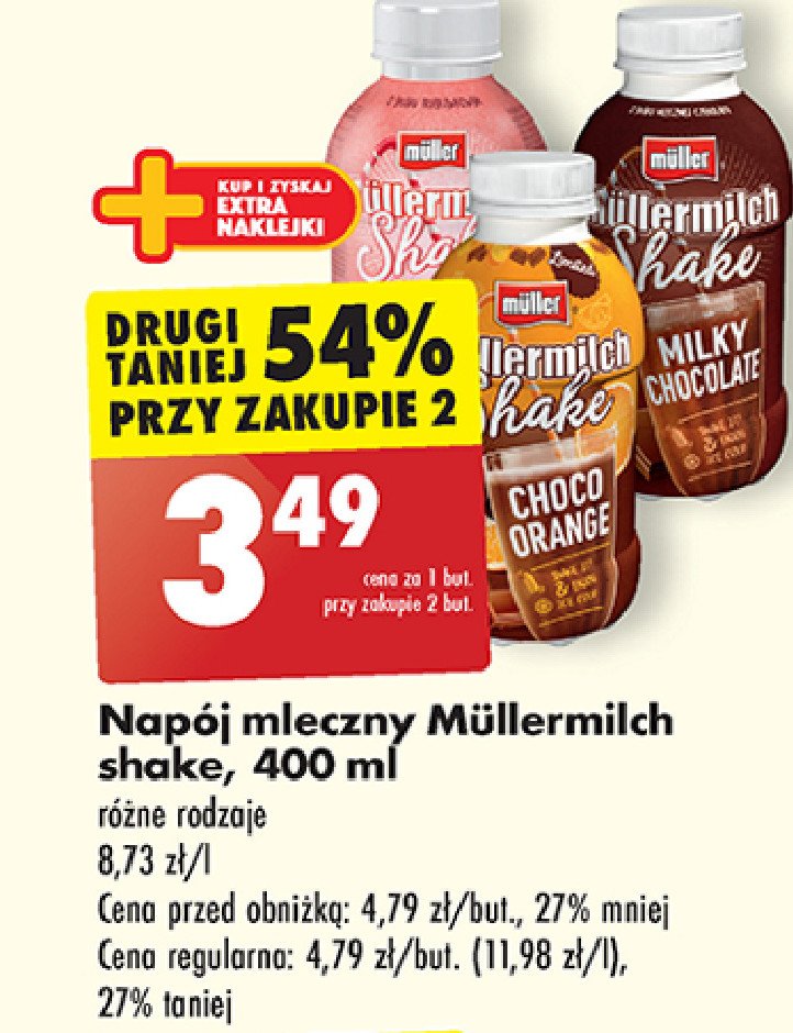 Napój mleczny choco orange Mullermilch shake promocja