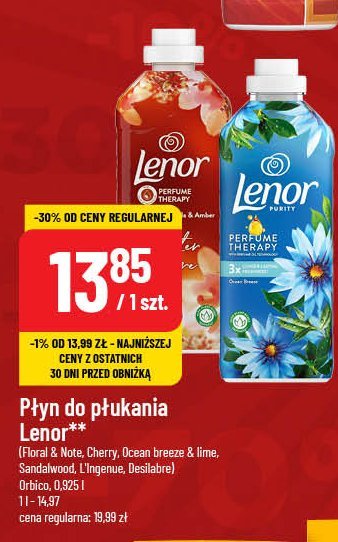 Płyn do płukania ocean breeze Lenor promocja w POLOmarket