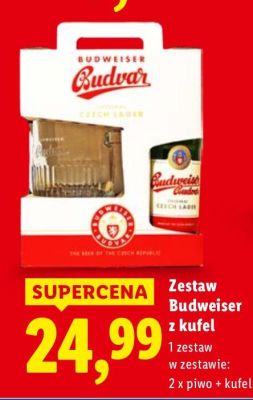 Zestaw Budweiser z kuflem promocja w Lidl