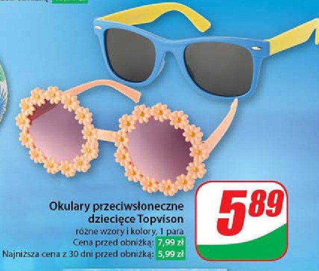 Okulary przeciwsłoneczne dziecięce TOP VISION promocja w Dino