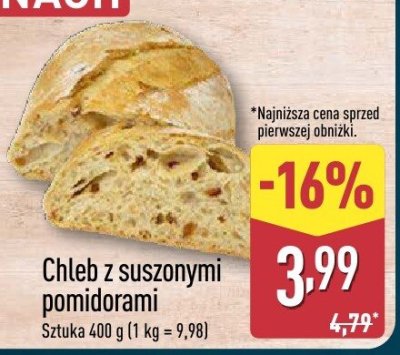 Chleb z suszonymi pomidorami promocja w Aldi