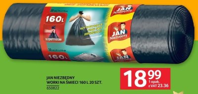Worki na śmieci Jan Niezbędny 160l 20szt promocja w Selgros