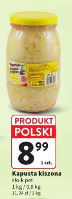 Kapusta kiszona słoik pet promocja w Intermarche