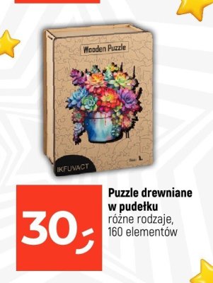 Puzzle drewniane w pudełku różne rodzaje, 160 elementów promocja w Dealz