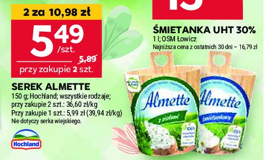 Serek z zio艂ami Hochland almette promocja