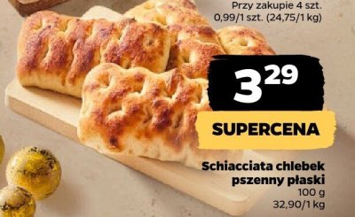 Schiacciata chlebek pszenny płaski promocja w Netto