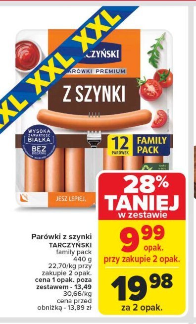 Parówki z szynki Tarczyński promocja w Carrefour