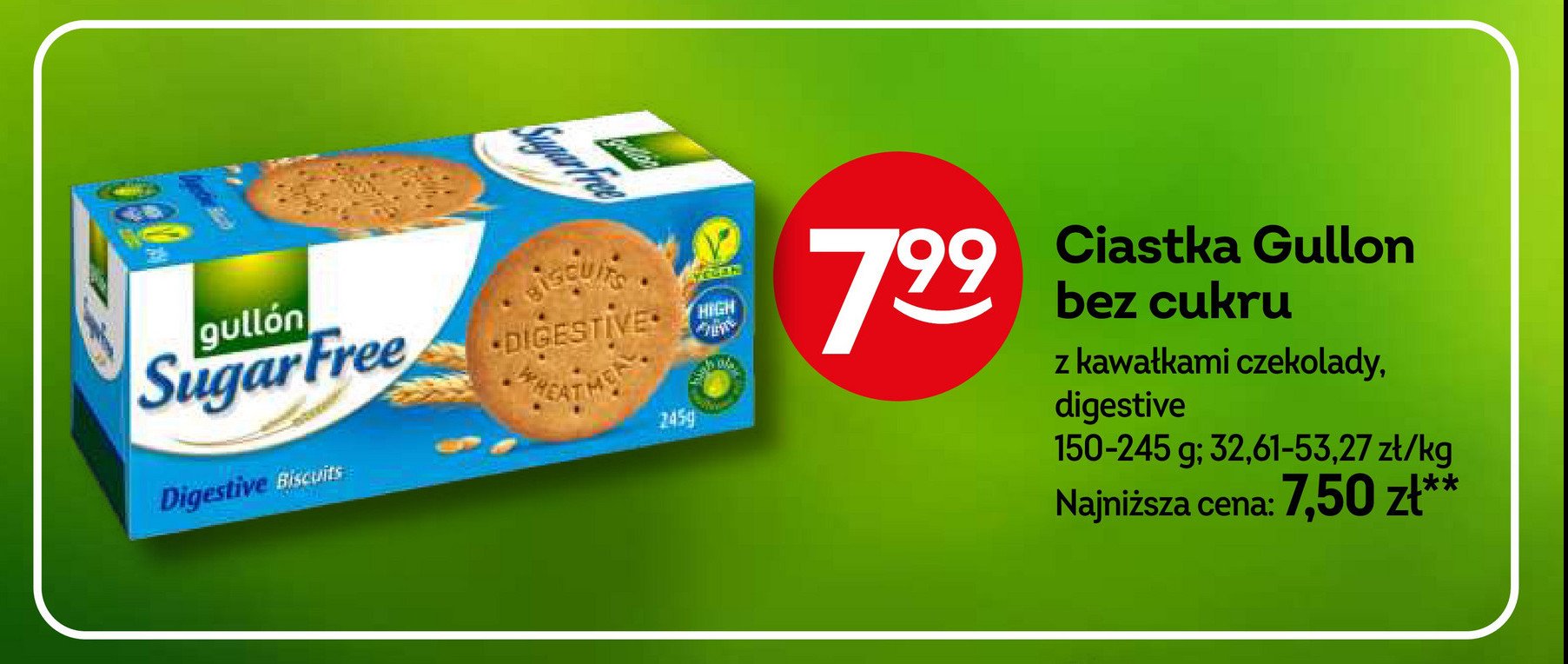 Ciastka digestive bez cukru Gullon promocja