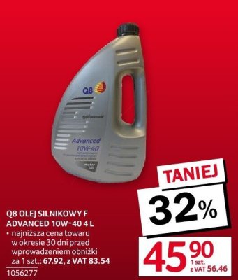Olej silnikowy Q8 OLEJ SILNIKOWY F ADVANCED 10W-40 4 L promocja w Selgros
