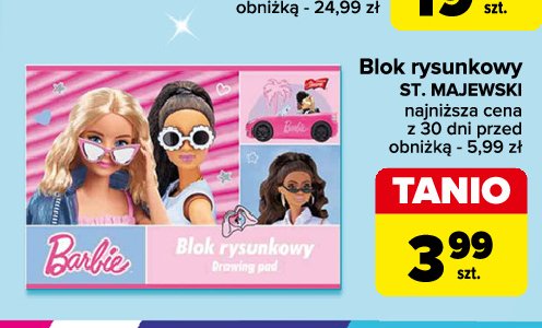 Blok rysunkowy a4 20k. barbie St. majewski promocja w Carrefour