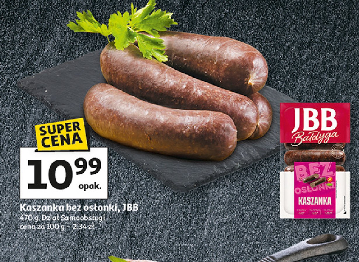 Kaszanka bez osłonki Jbb bałdyga promocja w Auchan