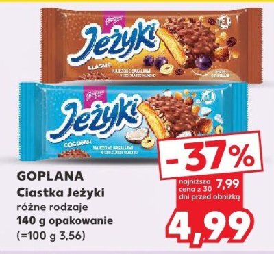 Ciastka Goplana Jeżyki różne rodzaje promocja w Kaufland