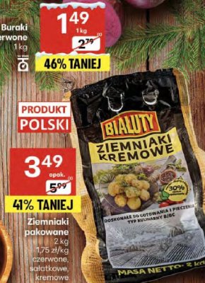 Ziemniaki pakowane - czerwone, sałatkowe, kremowe promocja w Delikatesy Centrum