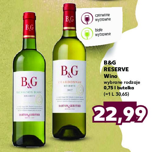 Wino B&g chardonnay reserve B&g barton & guestier promocja