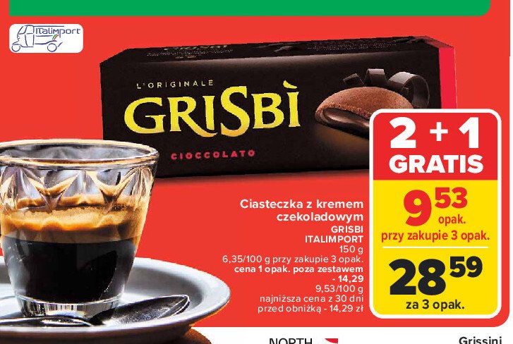 Ciastka z nadzieniem czekoladowym Grisbi classic promocja