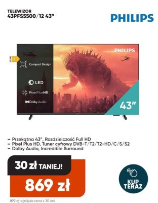 Telewizor 43PFS5500/12 43" promocja w Max Elektro